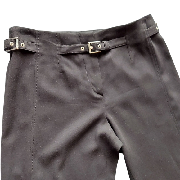 Escada Vintage Y2K  Black Wool Split Leg with Buckle Detail Front Zip Women's - Picture 4 of 16